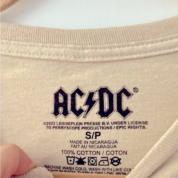 Women’s Cut Rock Tee, ACDC, Sand Beige, New, S - Picture 6 of 12